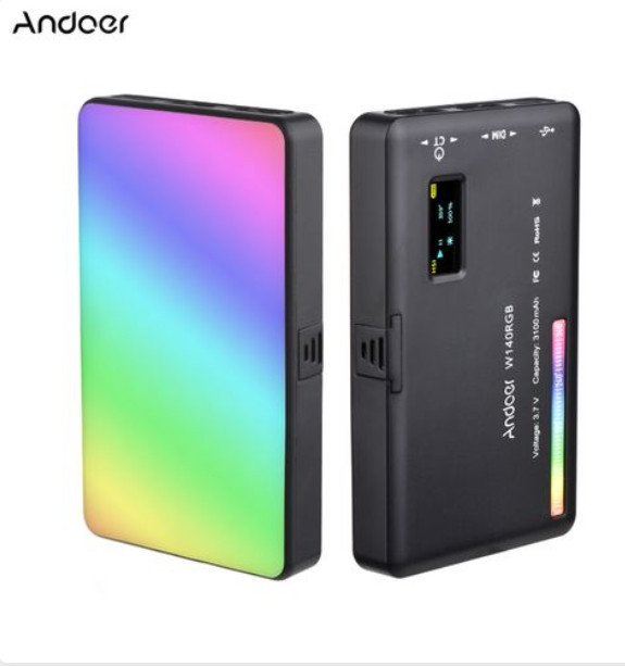 Andoer LED Video Light Rechargeable Photography Fill Light W140 RGB