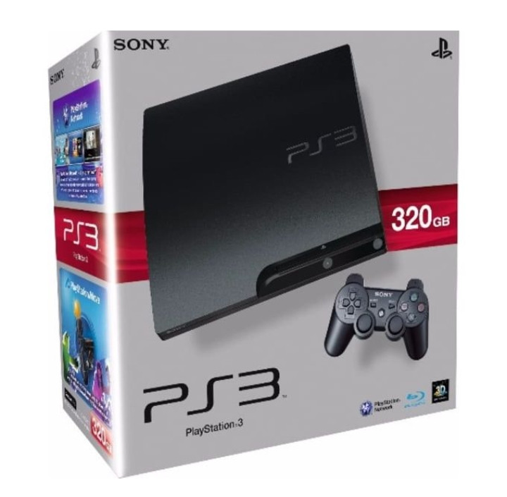 Sony Computer Entertainment Sony PlayStation 3 Slim [320GB] + Games FIFA23, PES23,Mortal Kombat