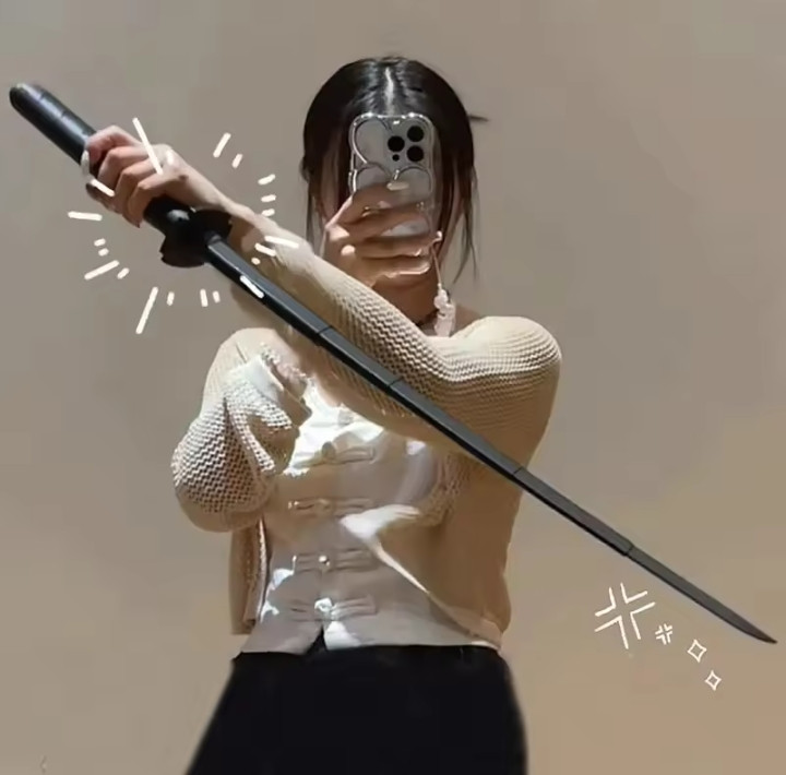 3D Printed Gravity Straight Out Telescopic Samurai Stress Relief Toys Stretchable Cos Props Creative Folding Katana Funny Gifts