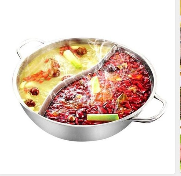 New Twin Divided Stainless Steel 39cm Cookware Hot 3Pcs