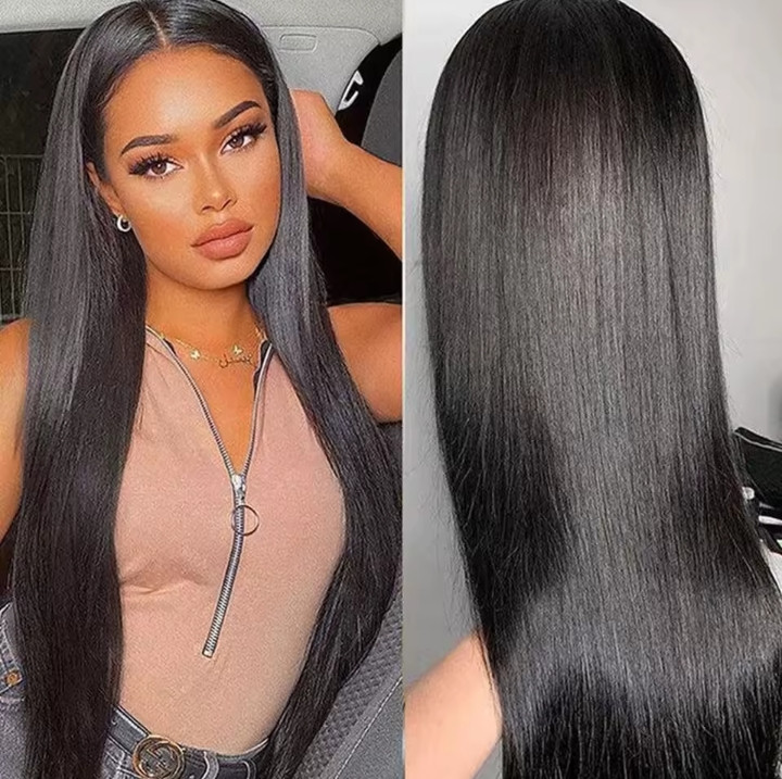 Malaysia Bone Straight 13*5*2 T Lace Wigs For Black Women 180% Density Silky Straight Transparent Human Hair Lace Front Wigs